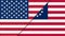 Flags of USA and Betsy Ross. historical concept. Two flags on fabric surface