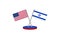 Flags of the USA and Israel on a white background.