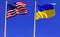 Flags of the USA and Ukraine