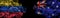 Flags of Venezuela and Australia on Black background, Venezuela vs Australia Smoke Flags