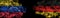 Flags of Venezuela and Germany on Black background, Venezuela vs Germany Smoke Flags