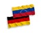 Flags of Venezuela and Germany on a white background