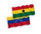 Flags of Venezuela and Ghana on a white background