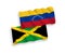 Flags of Venezuela and Jamaica on a white background