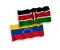 Flags of Venezuela and Kenya on a white background