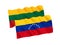 Flags of Venezuela and Lithuania on a white background