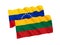 Flags of Venezuela and Lithuania on a white background