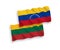 Flags of Venezuela and Lithuania on a white background
