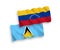 Flags of Venezuela and Saint Lucia on a white background