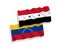 Flags of Venezuela and Syria on a white background