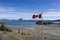 Flags waving on Soldier`s Summit