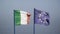 Flags wind Italy EU worn