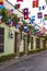 Flags of the world in 29th street at Getsemani in Cartagena, Colombia