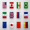 Flags of world countries, 3d banners
