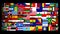 Flags of the world rotate. 3d animation. Unique video.