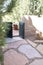 Flagstone pathway to beautiful landscape