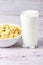 Flakes with milk. Useful healthy breakfast