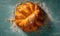 Flaky and buttery French croissant filled with almond cream. Generative AI