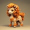 Flamboyant Orange Baby Pony In Realistic Fantasy Artwork
