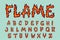 Flame Alphabet Fire Graffiti text vector Letters