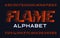 Flame alphabet font. Flame effect type letters and numbers.