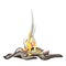 Flame campfire icon, cartoon style