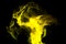 Flame dance in yellow color. black background.