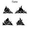 Flame, fire, burn vector