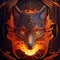 The Flame-Furred Fox, A Stunning Illustration of Fire and Wildlife, generative ai