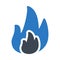 Flame glyph colour vector  icon