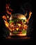 Flame-Grilled Burger: A Mouthwatering Vision. Generative AI