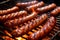 Flame-Grilled Sausages The Ancient Art of Cooking. Generative AI