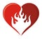 Flame heart icon
