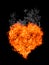 Flame heart with smoke