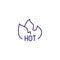 Flame hot fire burn line icon. Ignite burning bonfire