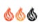 Flame Icon of Fire Logo clipart