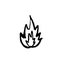 Flame icon. Grunge fire brush vector illustration.