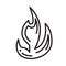 Flame icon in line and pixel perfect style. Fire element for tarot cards or game web design.