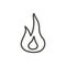 Flame icon vector. Line fire symbol.