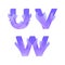Flame lettering monogram logo gradient U V W