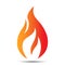 Flame logo design icon. Creative fire concept template for oil and gas company, web or mobile app. Vector illustration