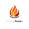 Flame logo and simple style design, 3d icon