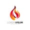 Flame logo template, fire vector design