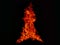 Flame meat that burns from a furnace or from cooking. dangerous feeling abstract black background .Suitable for banners or