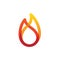 Flame with overlapping colorful line logo design