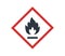Flame pictogram for fire hazards. Concept of packaging and regulations.