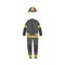 Flame protective costume of fireman, flat vector illustration isolated.