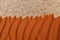 Flame red desert sand wave patterns and texture for extreme heat temperature background