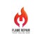 Flame repair fire abstract shape hot fast quick illustration logo