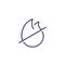 Flame retardant line icon on white